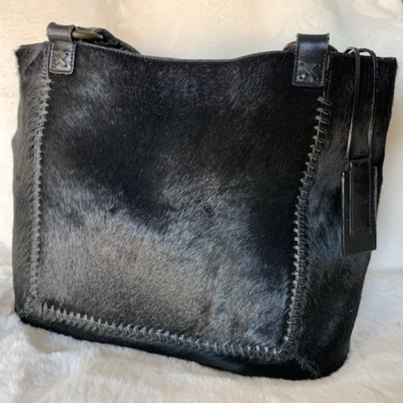 Antonio Melani Black Cowhide Leather HOBO - RARE - Picture 3 of 9